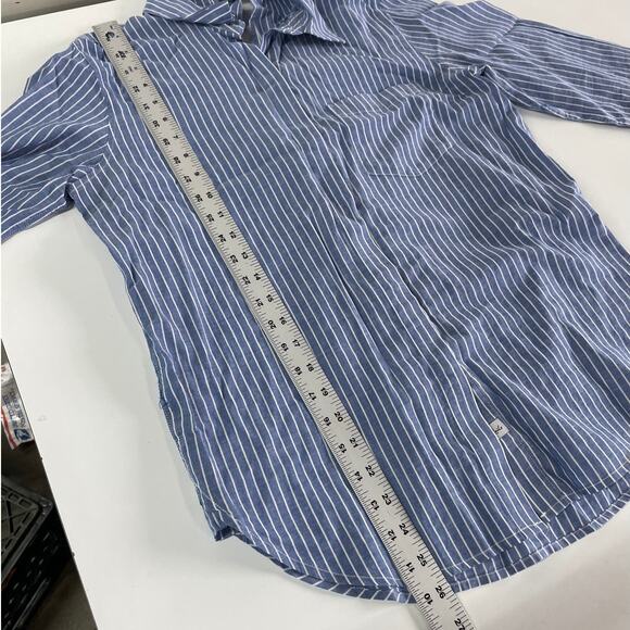 Rails Top Womens Small Blue Mimi Maldives Stripe Button Down Bow Neck Blouse - Picture 6 of 9